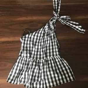 Who What Wear Buffalo Plaid Top